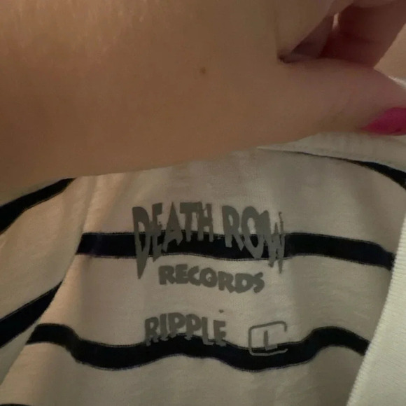 Death Row Records Striped Large Men T-Shirt EUC Rap R&B Unisex - Picture 6 of 6